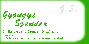 gyongyi szender business card